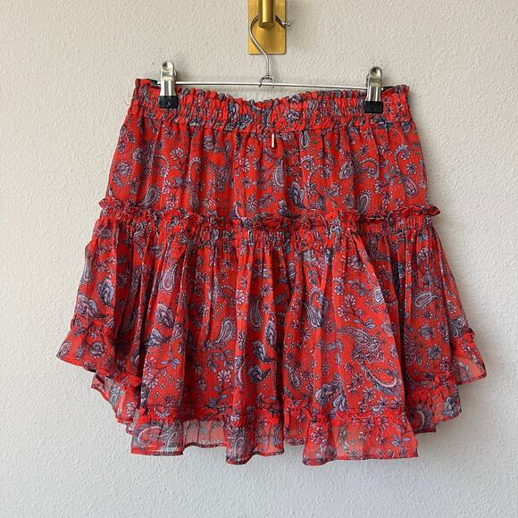 Misa Los Angeles Marion Mini Skirt in Aranciatta Paisley Size S - Picture 3 of 6